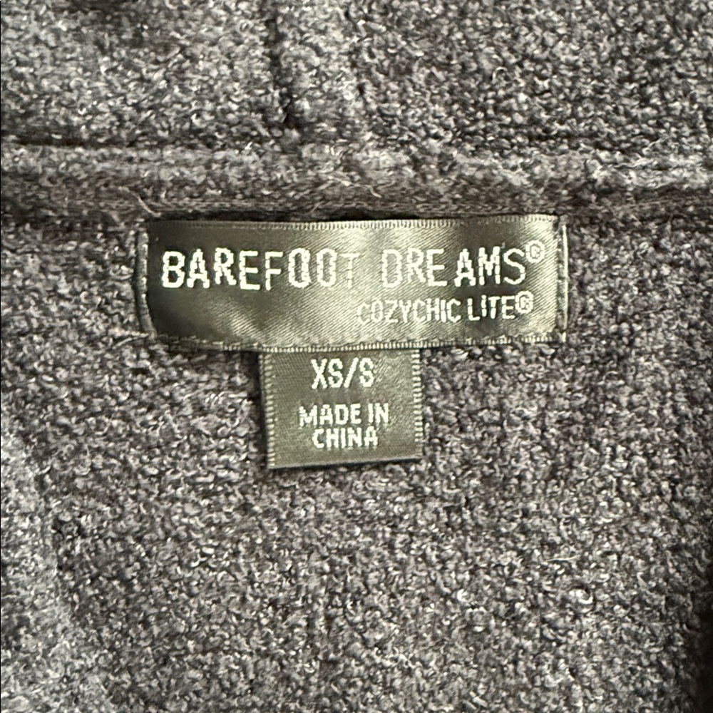 Barefoot Dreams Cozychic Lite Black Hooded Cardigan Size XS/S - Picture 9 of 11